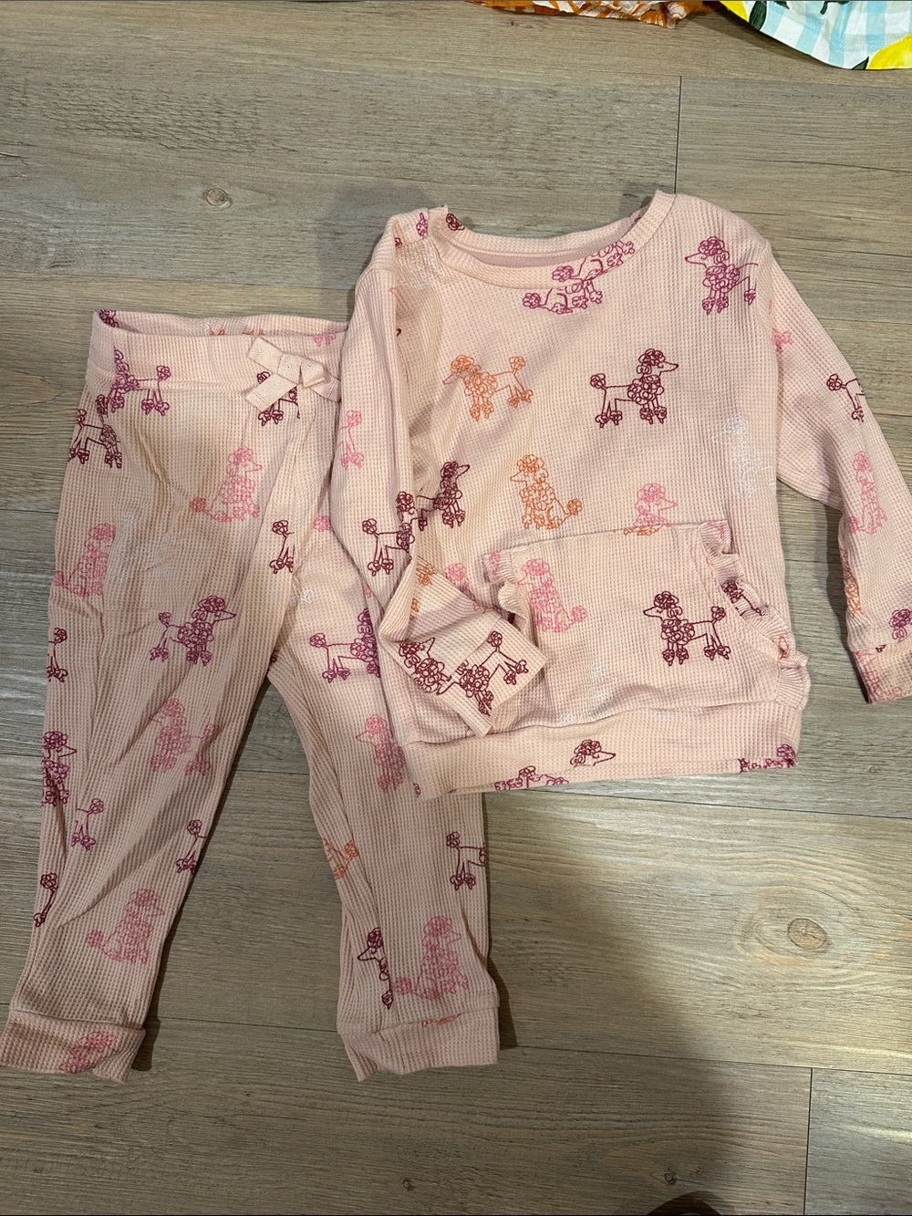 Pink toddler poodle print set long sleeve garanimals